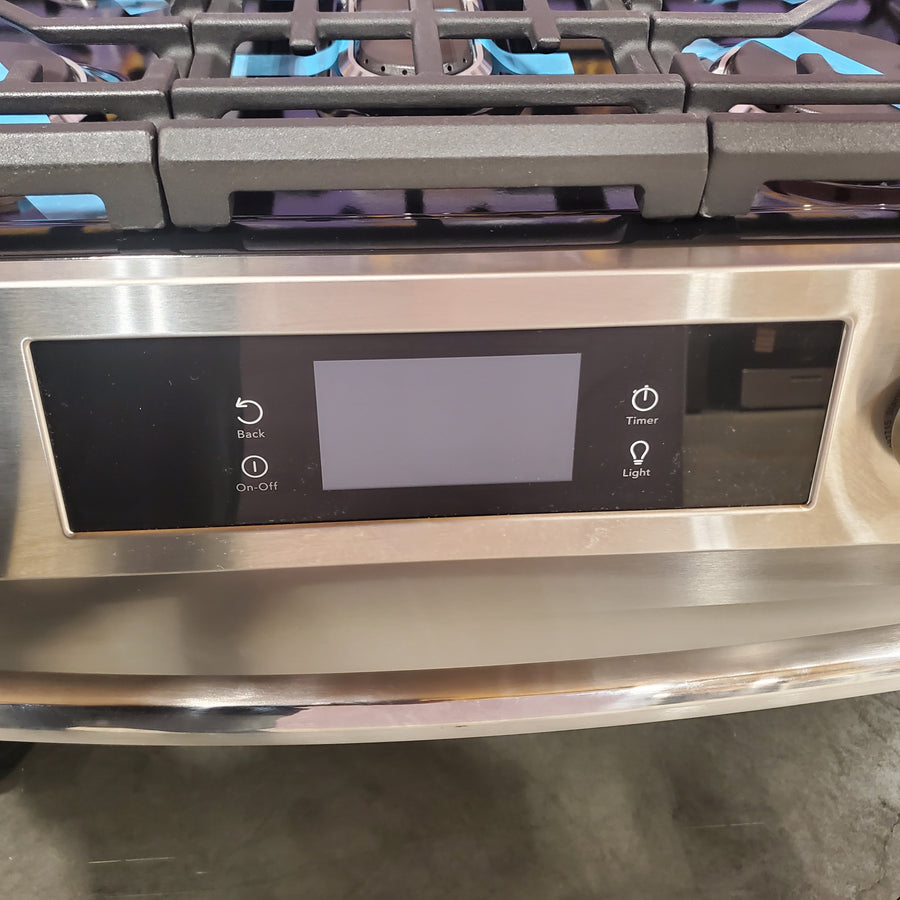 Frigidaire Slide-in Gas Stainless Steel Range with Steam Clean with Five Burner Cooktop and Even Baking Technology 20531SD468 - FCFG3062AS - Scratch & Dent (Minor)