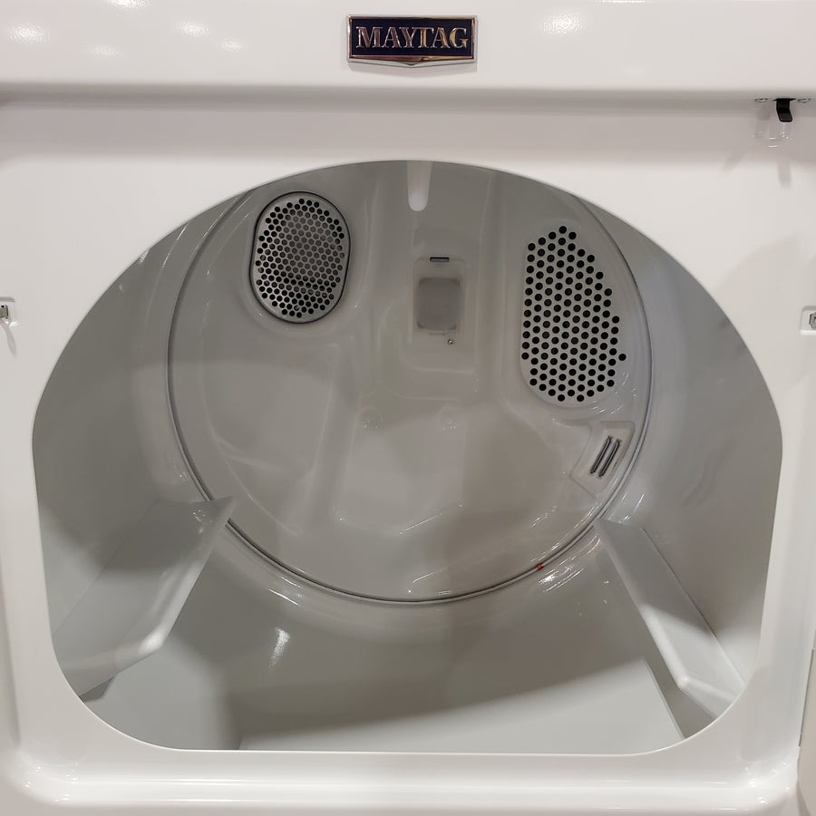 Maytag Top Load 4.8 cu ft Washer with Deep Fill and Slow-Close Glass Lid MVW6200KW - Scratch & Dent (Minor) and Maytag 7.0 cu ft Electric Dryer with Moisture Sensing and Quick Dry Cycle 16190 - MED6200KW - Scratch & Dent (Moderate)