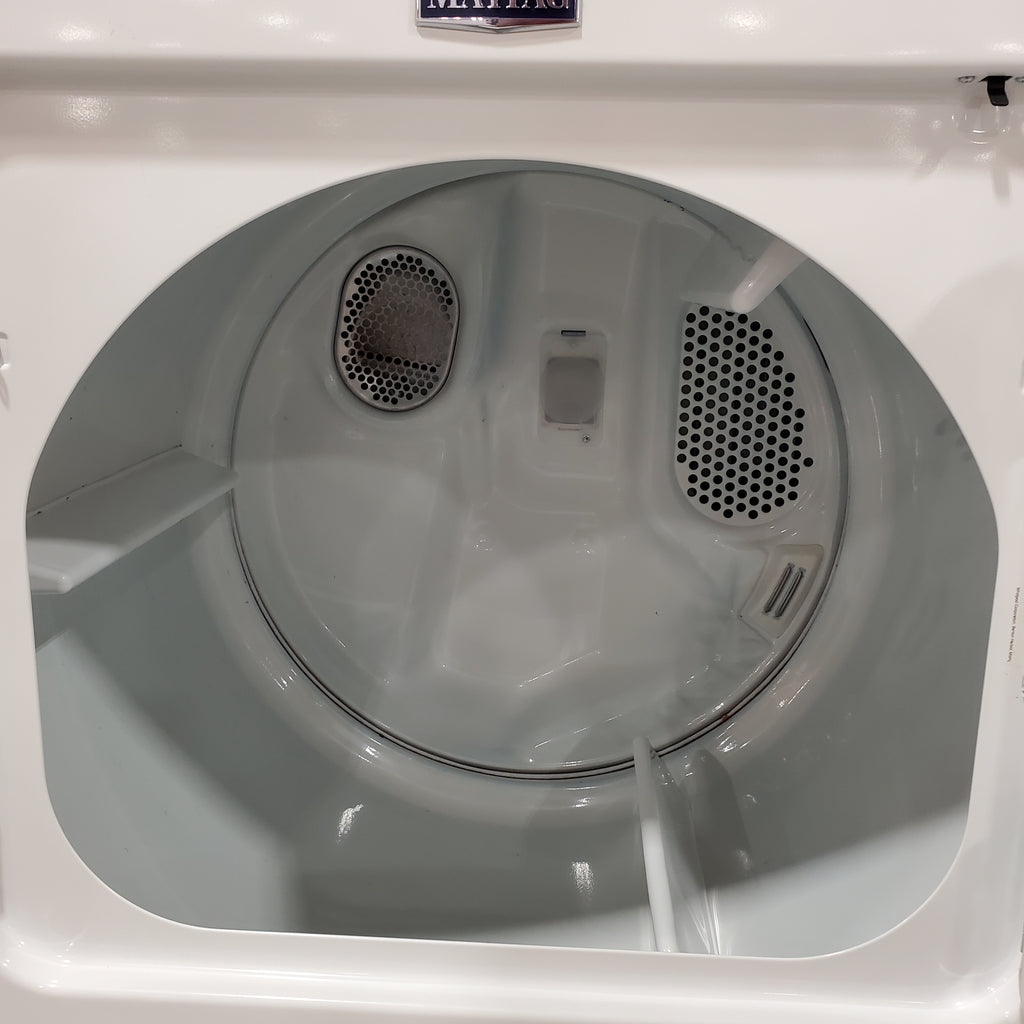 Pictures of Maytag Top Load 4.8 cu ft Washer with Deep Fill and Slow-Close Glass Lid MVW6200KW - Scratch & Dent (Minor) and Maytag 7.0 cu ft Electric Dryer with Moisture Sensing and Quick Dry Cycle 16160 - MED6200KW - Scratch & Dent (Minor) - Neu Appliance Outlet - Discount Appliance Outlet in Austin, Tx