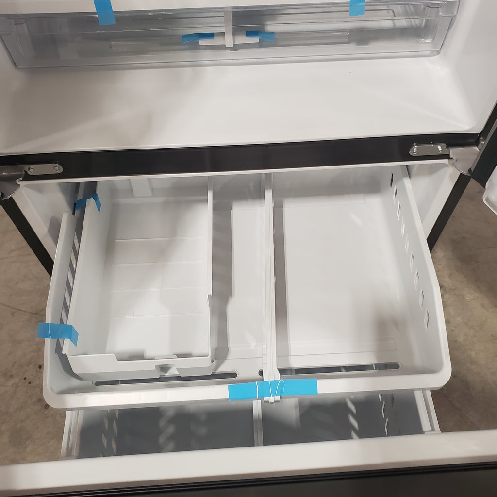 GE 33" Wide Stainless Steel ENERGY STAR 24.7 Cu. Ft. French-Door Refrigerator with Ice Maker and Water Dispenser 3SD883 - GNE25JYKFS - Open Box