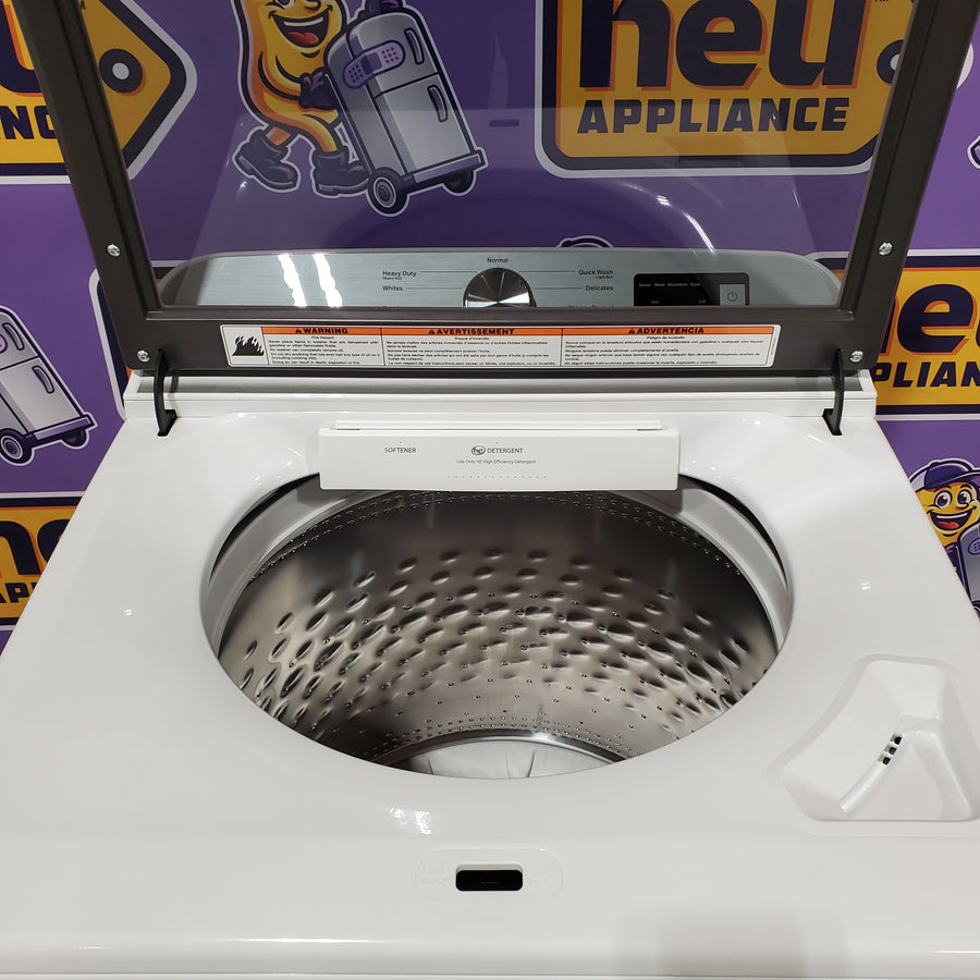 Maytag Top Load 4.8 cu ft Washer with Deep Fill and Slow-Close Glass Lid MVW6200KW - Scratch & Dent (Major) and Maytag 7.0 cu ft Electric Dryer with Moisture Sensing and Quick Dry Cycle 16242 - MED6200KW - Scratch & Dent (Minor)