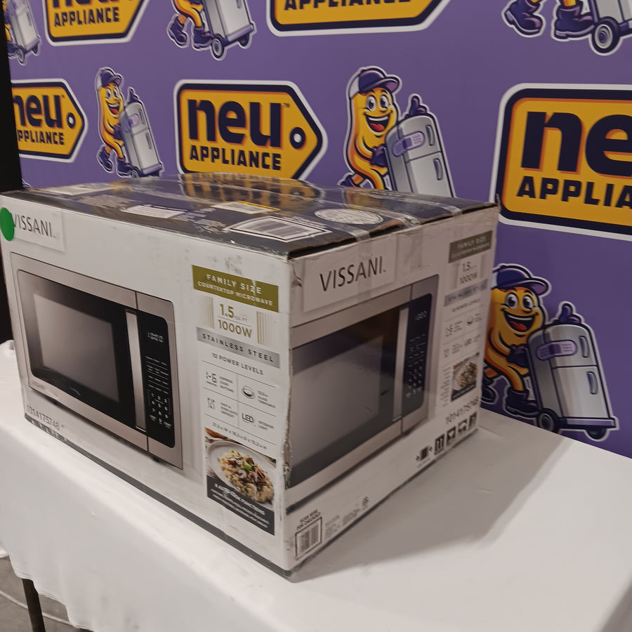 Vissani 1.5 cu. ft. Electric 1000-Watt Countertop Microwave in Stainless Steel with 6-Heating Functions C42PXP05 - New in Box