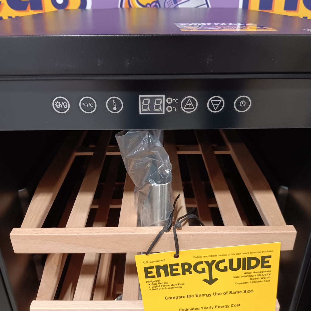 Pictures of SIMZLIFE 15 in. Single Zone 28-Bottle Built-in/ Freestanding Wine Cooler in Black, Adjustable Shelves, Temperature Memory 25135SD589 - WC-03 - Scratch & Dent (Minor) - Neu Appliance Outlet - Discount Appliance Outlet in Austin, Tx