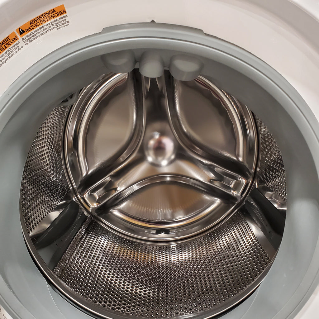 Electrolux 4.5 Cu.Ft. Stackable Front Load Washer with Steam and SmartBoost Wash System ELFW7637AW  - Scratch & Dent (Moderate) and Electrolux 8.0 cu. ft. Front Load Electric Dryer with Perfect Steam 16182 - ELFE7637AW - Open Box