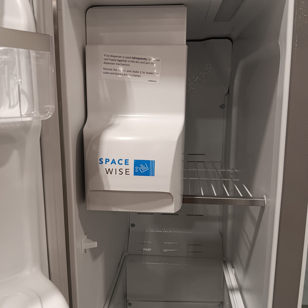 Pictures of Frigidaire 22.3-cu ft Counter-depth Side-by-Side Refrigerator with Ice Maker (Fingerprint Resistant Stainless Steel) ENERGY STAR 20231SD256 - GRSC2352AF - Scratch & Dent (Moderate) - Neu Appliance Outlet - Discount Appliance Outlet in Austin, Tx