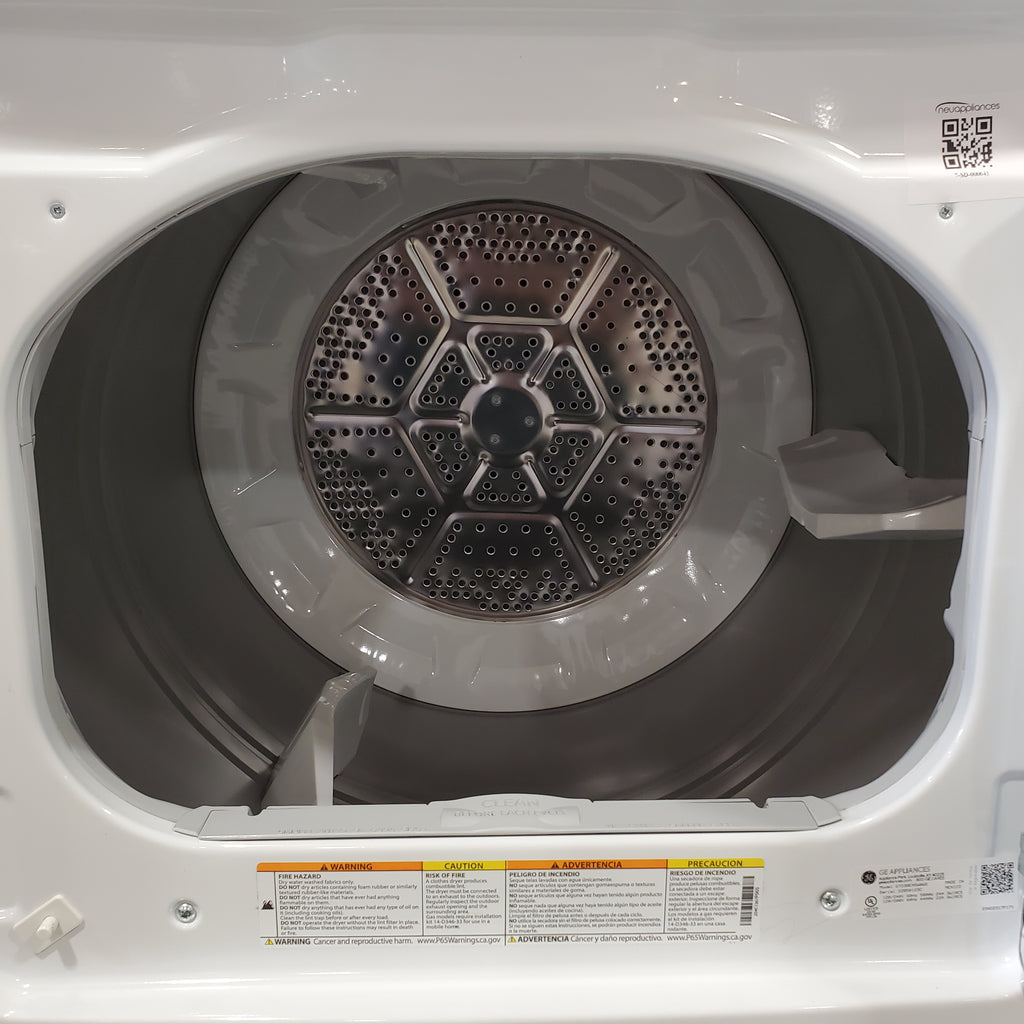 Pictures of GE White Electric 7.2 Cu. Ft. Capacity Dryer with Up to 120 Ft. Venting and Reversible Door GTD38EASWWS - Open Box - Neu Appliance Outlet - Discount Appliance Outlet in Austin, Tx