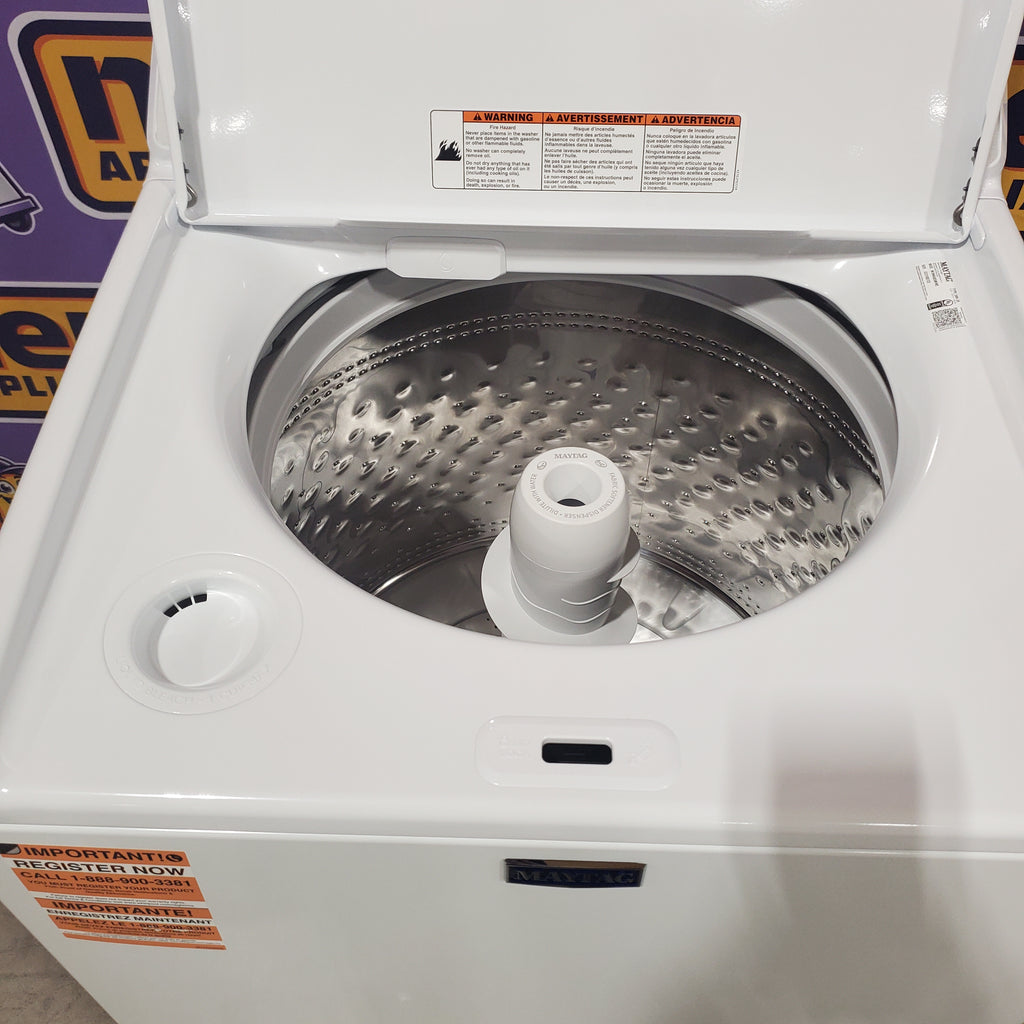 Pictures of Maytag 4.5 cu. ft. Capacity Top Load Washer with Power™ Agitator and Deep Fill MVW4505MW - Scratch & Dent (Minor) and Maytag 7.0 cu. ft. Capacity Top Load Electric Wrinkle Prevent Dryer 16088 - MED4500MW - Open Box - Neu Appliance Outlet - Discount Appliance Outlet in Austin, Tx