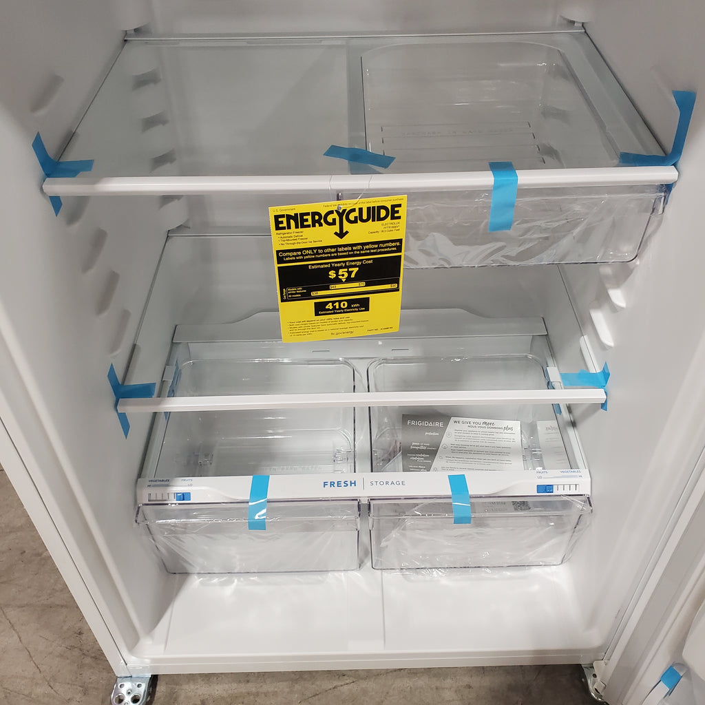 Pictures of Frigidaire 30 in. Width 18.3 cu. ft. Top Freezer Refrigerator with EvenTemp Cooling System in White 20SD001 - FFTR1835VW - Scratch & Dent (Moderate) - Neu Appliance Outlet - Discount Appliance Outlet in Austin, Tx
