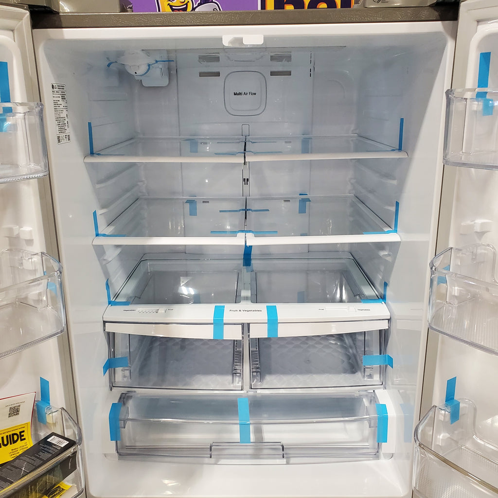 LG 22 cu. ft. 30" Wide French Door Refrigerator with Water Dispenser in Stainless Steel LFDS22520S - Scratch & Dent (Minor)