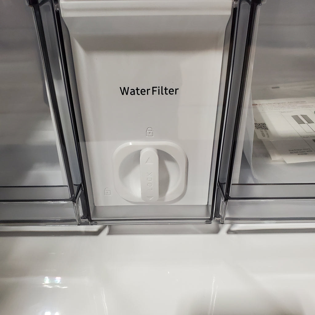 Pictures of Samsung Bespoke 4-Door Flex™ Refrigerator (29 cu. ft.) with Beverage Zone™ and Auto Open Door in White Glass - 4SD400 - RF29DB970012AA - Open Box - Neu Appliance Outlet - Discount Appliance Outlet in Austin, Tx