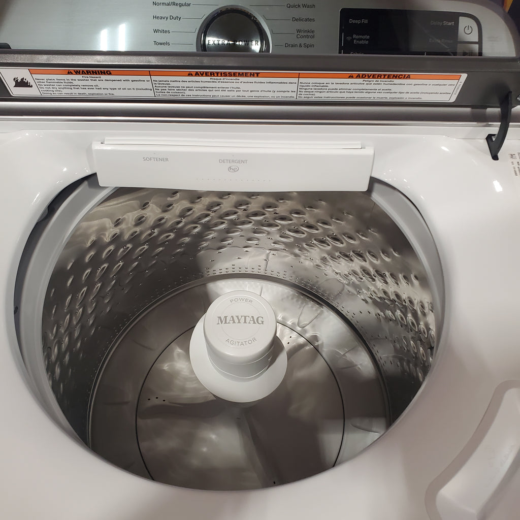 Pictures of Maytag 4.7 cu. ft. Top Load Washing Machine with Extra Power and Deep Fill Option MVW6230RHW - Certified Refurbished and Maytag 7.4 Cu. Ft. Top Load Electric Dryer with Extra Power and Advanced Moisture Sensing 16108 - MED6205RW - Open Box - Neu Appliance Outlet - Discount Appliance Outlet in Austin, Tx