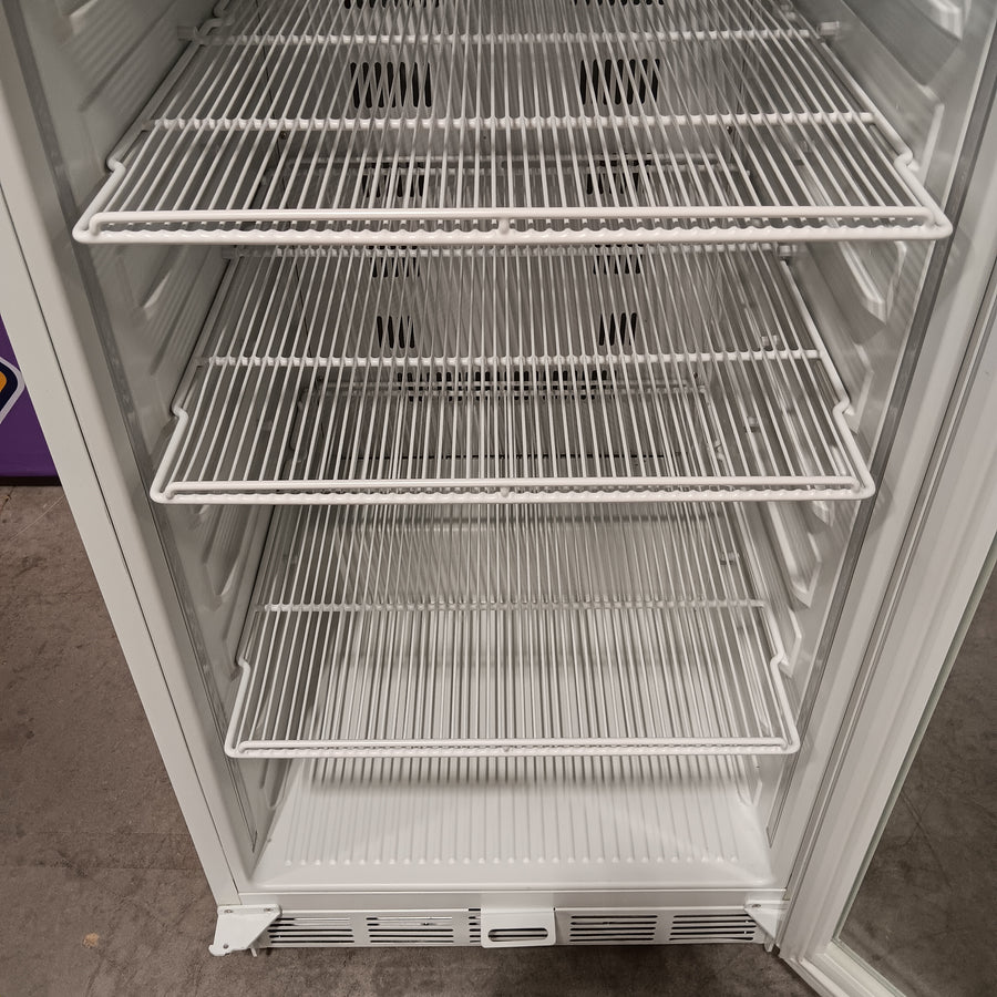 SOZT 23.54 in. Single Zone 588-Cans Commercial Beverage Cooler in White with Adjustable Shelves and LED Lights FM24WS - Scratch & Dent (Moderate)