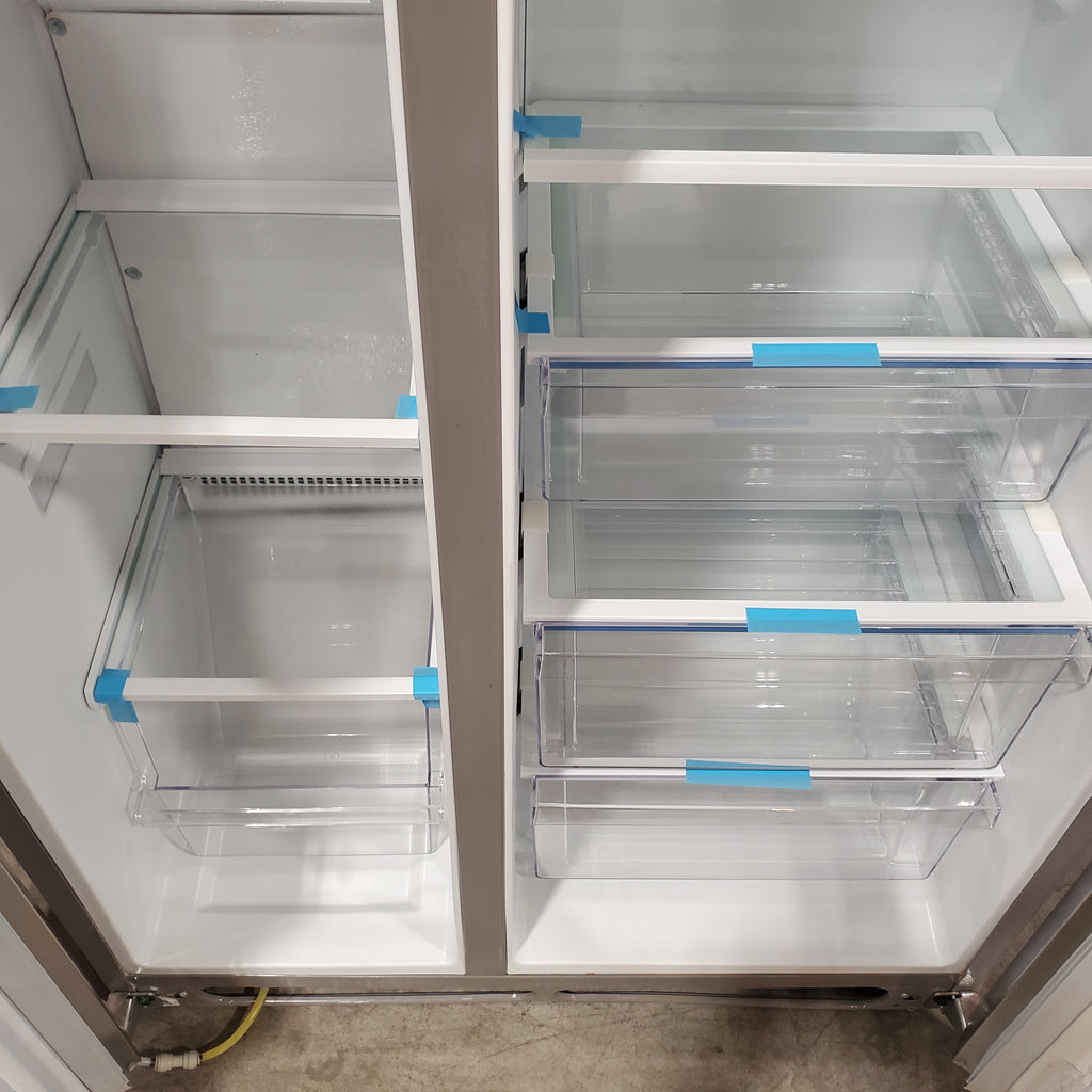 Pictures of Frigidaire 22 Cu. Ft. Counter-Depth Side-by-Side Refrigerator in Stainless Steel 3SD815 - FRSC2333AS - Scratch & Dent (Moderate) - Neu Appliance Outlet - Discount Appliance Outlet in Austin, Tx