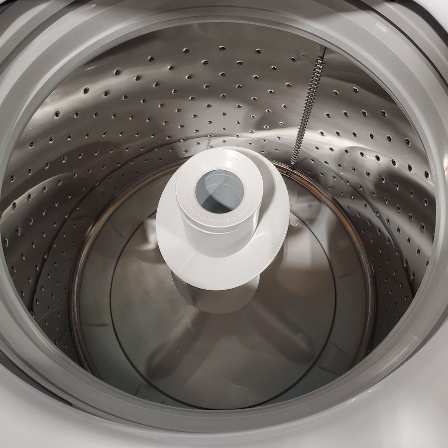 GE White Top Load 4.0 Cu. Ft. Capacity Washer with Stainless Steel Wash Basket GTW325ASWWW - New in Box and GE White Electric 7.2 Cu. Ft. Dryer with Aluminized Alloy Drum 16209 - GTD42EASJWW - Certified Refurbished
