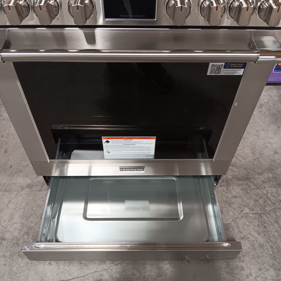 Frigidaire Professional 6 Burners 6-cu ft Air Fry Convection Oven Slide-In Natural Gas Range in Smudge-Proof Stainless Steel 20531SD505 - PCFG3080AF - Open Box