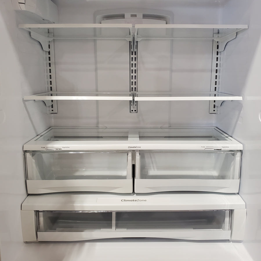 GE ENERGY STAR 22.1 Cu. Ft. Counter-Depth Fingerprint Resistant French-Door Refrigerator GYE22GYNFS - Scratch & Dent (Moderate)