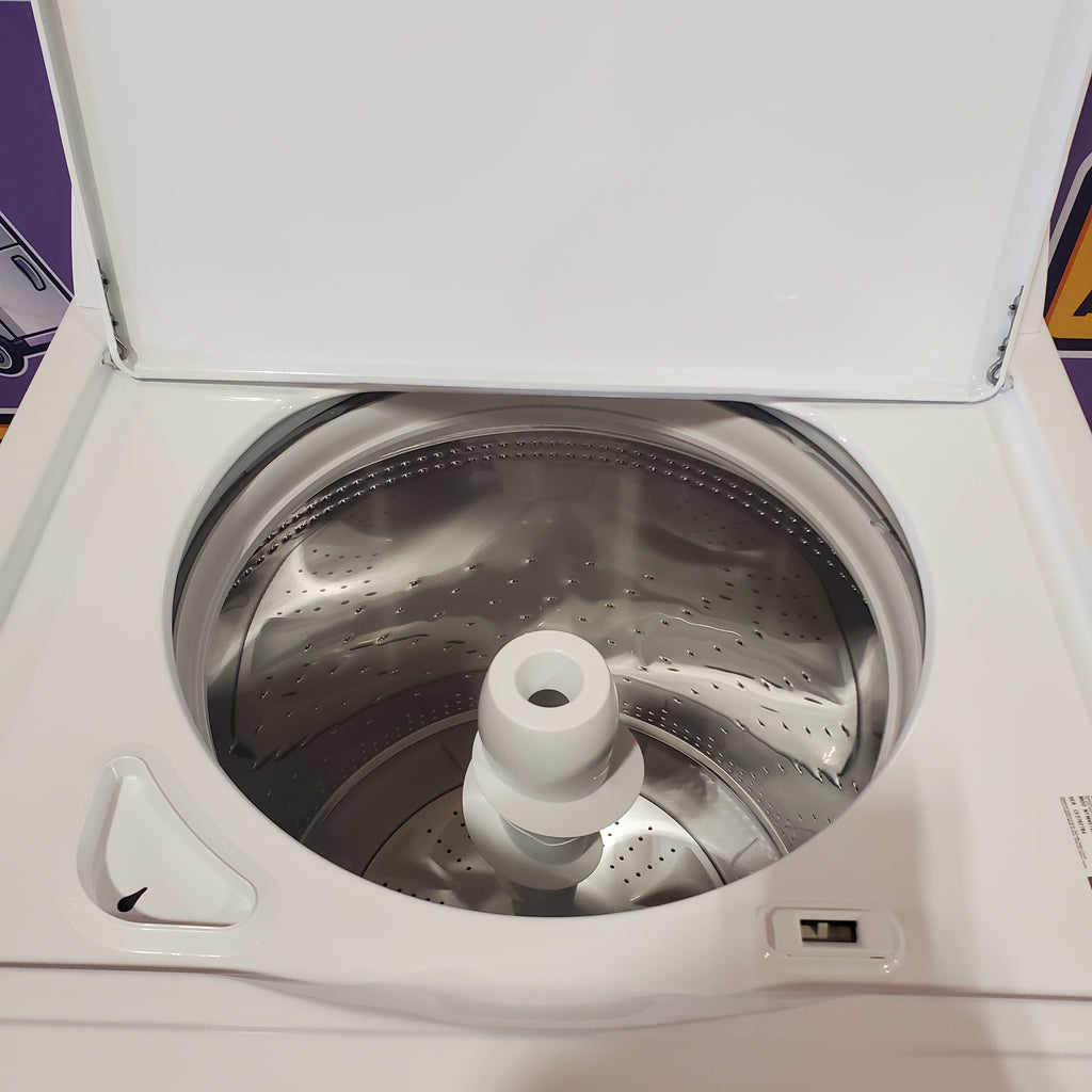 Amana 3.8 Cu. Ft. Top Load Washer with High Efficiency Agitator NTW4519JW - Scratch & Dent (Minor) and Amana 6.5 Cu. Ft. Electric Dryer with Wrinkle Prevent Option 16053 - NED4655EW - Open Box
