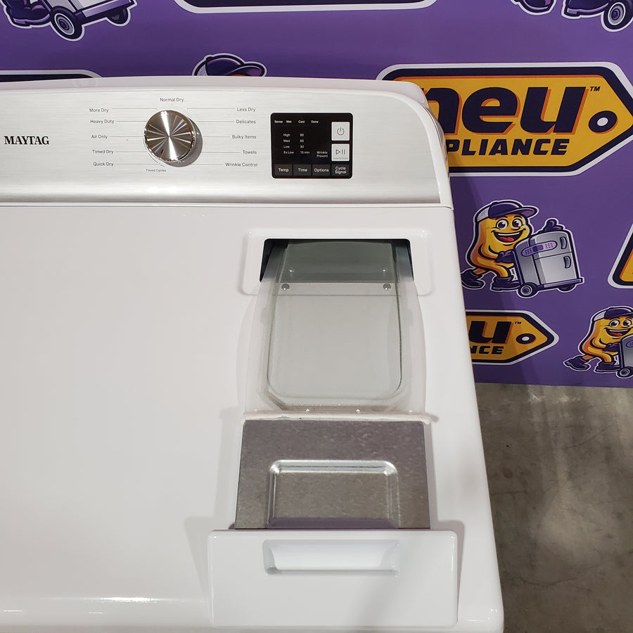 Maytag Top Load 4.8 cu ft Washer with Deep Fill and Slow-Close Glass Lid MVW6200KW - Scratch & Dent (Minor) and Maytag 7.0 cu ft Electric Dryer with Moisture Sensing and Quick Dry Cycle 16191 - MED6200KW - Scratch & Dent (Moderate)