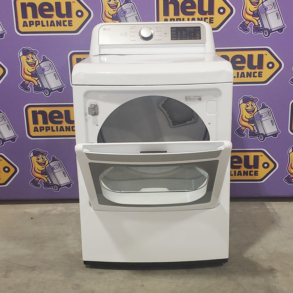 Pictures of LG 4.5 cu. ft. Top Load Washer with Impeller WT7100CW - Certified Refurbished and LG 7.3 cu. ft. Ultra Large Capacity Electric Dryer with EasyLoad™ Door 16084 - DLE7400WE - Certified Refurbished - Neu Appliance Outlet - Discount Appliance Outlet in Austin, Tx