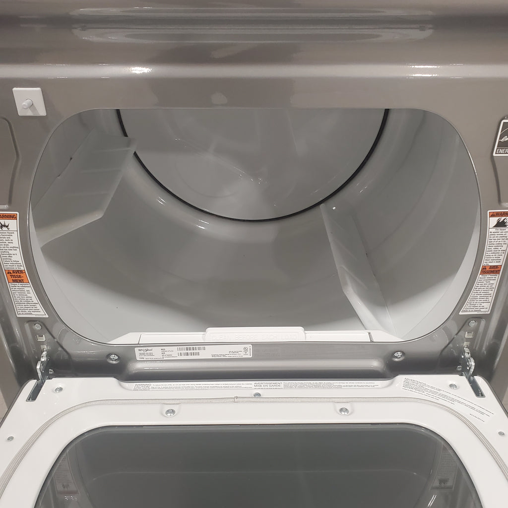 Pictures of Whirlpool Chrome Shadow Top Load 5.2 Cu. Ft. Washer with Removable Agitator WTW8127LC and Whirlpool Chrome Shadow Electric 7.4 Cu. Ft. Dryer with Moisture Sensor WED8127LC - Scratch and Dent Minor - Neu Appliance Outlet - Discount Appliance Outlet in Austin, Tx