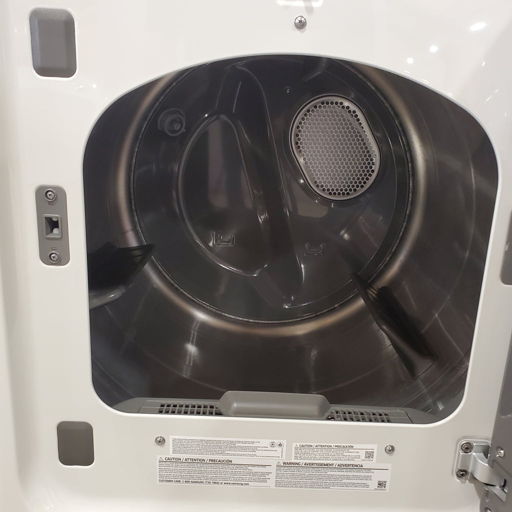 Pictures of Samsung Smart Top Load 5.5 Cu. Ft. with Auto Dispense Washer WA55CG7500AE - Open Box and Samsung 7.4 cu. ft. Vented Smart Gas Dryer in Ivory with Steam Sanitize+ DVG55CG7500E - Scratch & Dent (Minor) - Neu Appliance Outlet - Discount Appliance Outlet in Austin, Tx