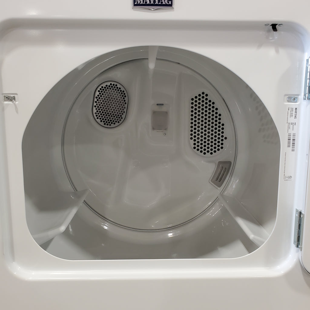 Pictures of Maytag 4.7 cu. ft. Smart Top Load Washing Machine with Extra Power Button and Deep Fill Option MVW6230HW - Open Box and Maytag 7.0 cu. ft. Electric Dryer with Moisture Sensing and Quick Dry Cycle 15029 - MED6200KW - Scratch & Dent (Minor) - Neu Appliance Outlet - Discount Appliance Outlet in Austin, Tx