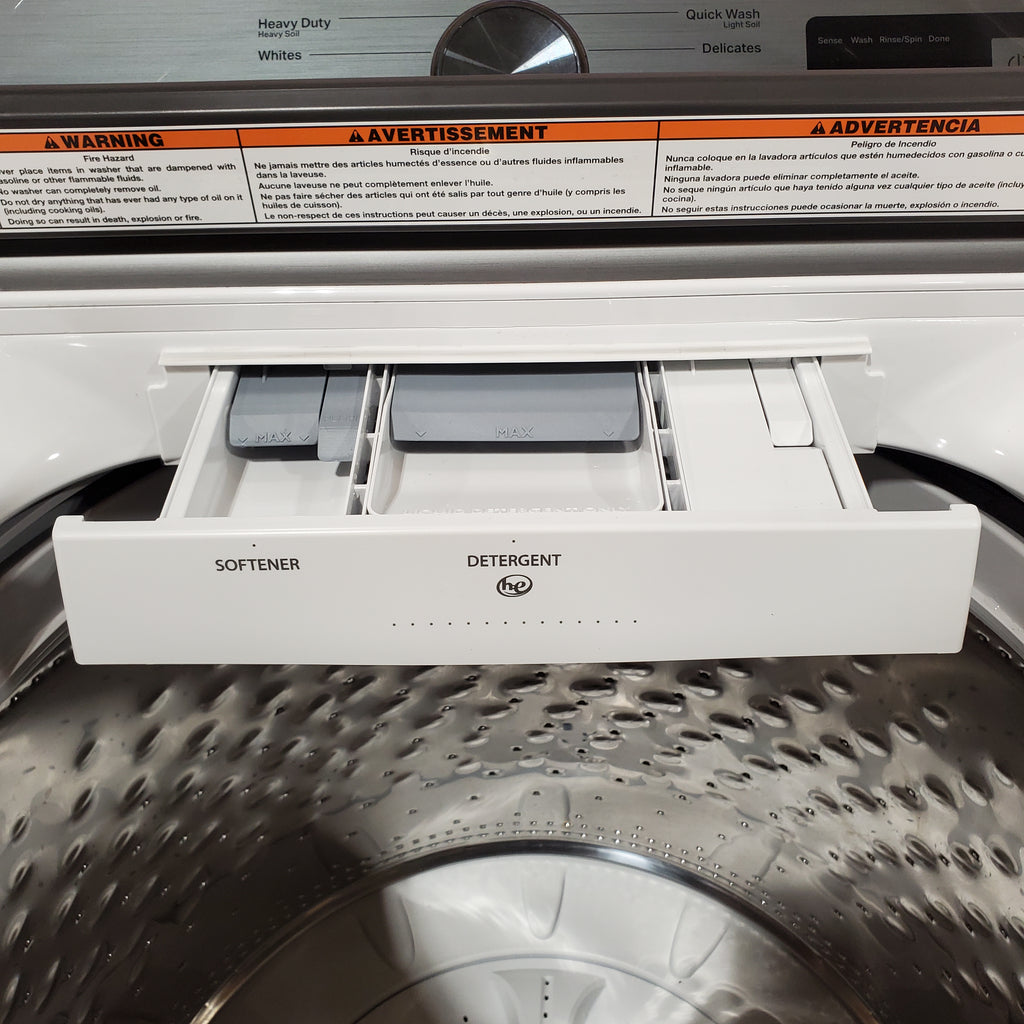 Pictures of Maytag Top Load 4.8 cu ft Washer with Deep Fill and Slow-Close Glass Lid MVW6200KW - Scratch & Dent (Minor) and Maytag 7.0 cu ft Electric Dryer with Moisture Sensing and Quick Dry Cycle 30132SD82 - MED6200KW - Scratch & Dent (Minor) - Neu Appliance Outlet - Discount Appliance Outlet in Austin, Tx
