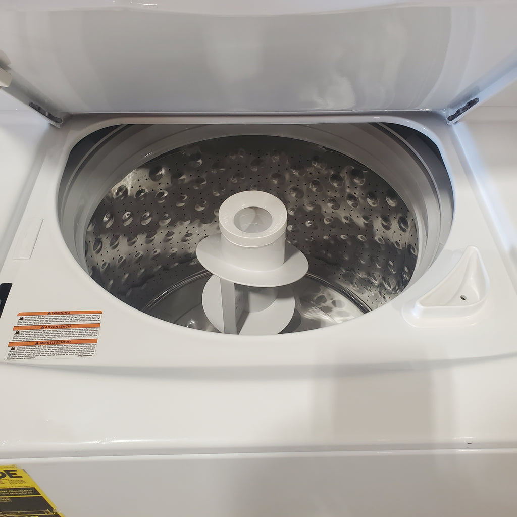Pictures of GE White Combo 3.8 Cu. Ft. Top Load Washer and 5.9 Electric Dryer GUD27ESSM1WW - Certified Refurbished - Neu Appliance Outlet - Discount Appliance Outlet in Austin, Tx