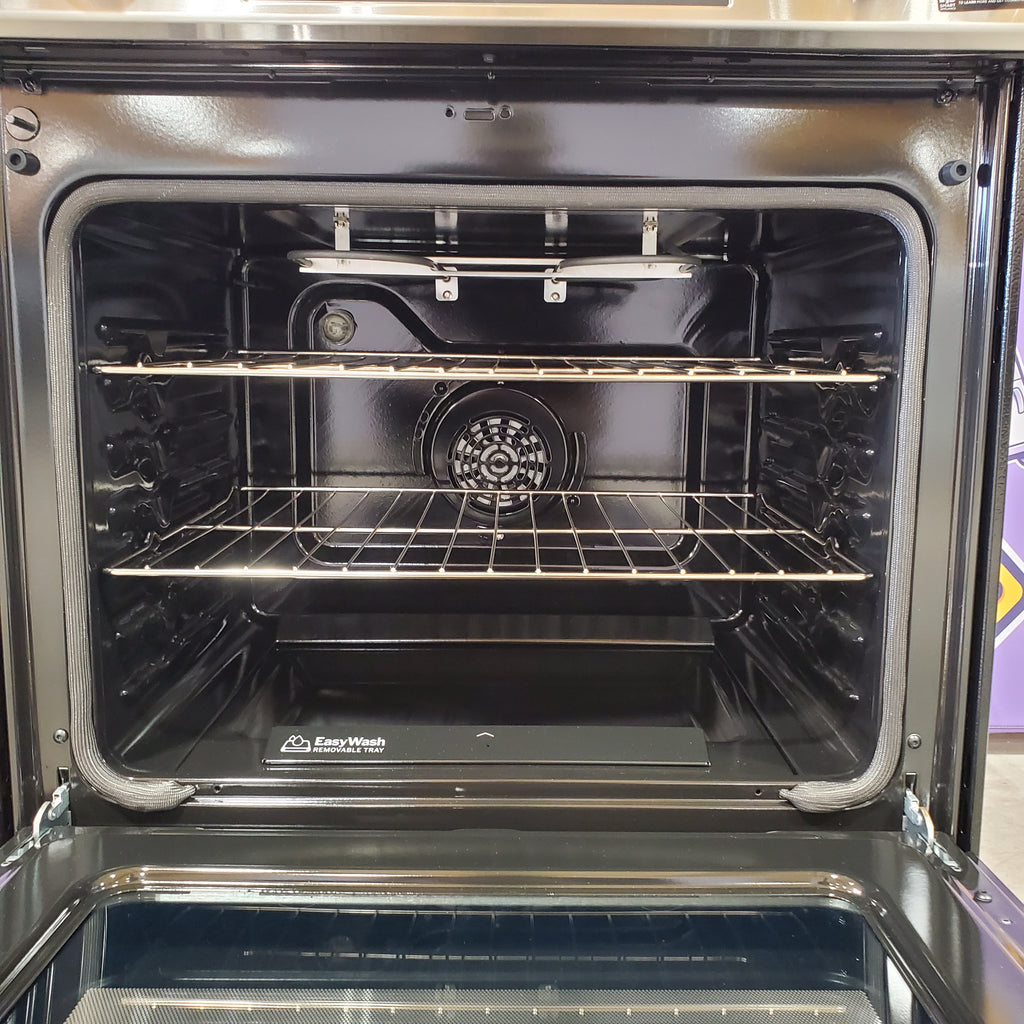 Pictures of GE® Fingerprint Resistant Stainless 30" Slide-In Electric Convection Range with No Preheat Air Fry and EasyWash™ Oven Tray GRS60LAVFS - Open Box - Neu Appliance Outlet - Discount Appliance Outlet in Austin, Tx