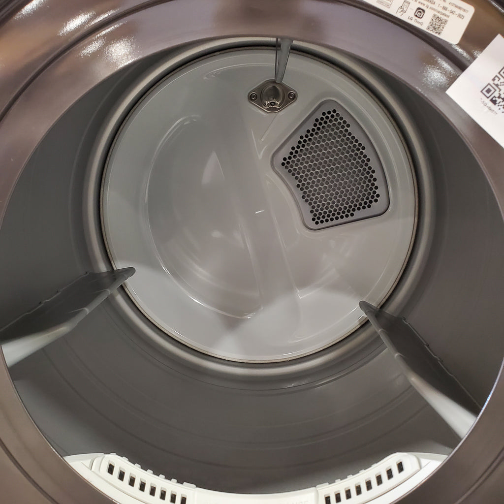 Pictures of LG Black Steel Front Load 4.5 Cu. Ft. Washer with TurboWash360 WM4000HBA - New in Box and LG Black Steel Ultra Large Capacity Smart Wi-Fi Enabled Front Load Electric 7.4 Cu. Ft. Dryer with TurboSteam DLEX4000B - Open Box - Neu Appliance Outlet - Discount Appliance Outlet in Austin, Tx