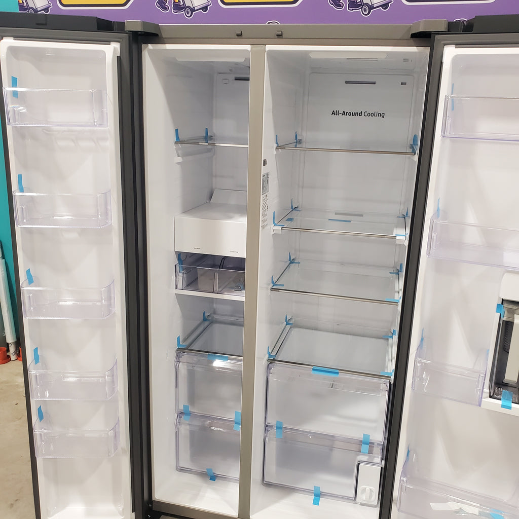Pictures of Samsung Stainless Steel Bespoke Side-by-Side 28 cu. ft. Refrigerator with Beverage Center™ and Auto Fill Water Pitcher RS28CB7600QLAA - Open Box - Neu Appliance Outlet - Discount Appliance Outlet in Austin, Tx