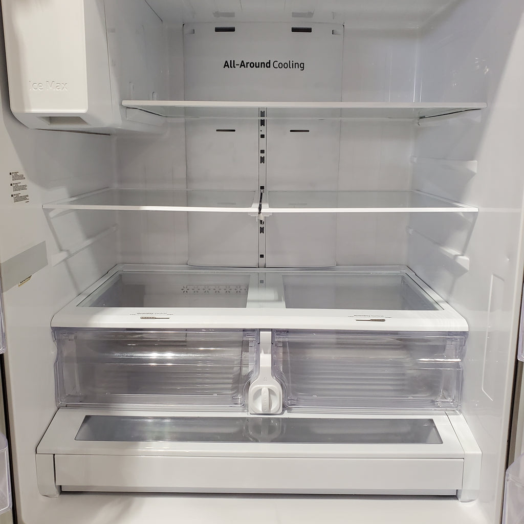Pictures of Samsung 26.5 cu. ft. Large Capacity 3-Door French Door Refrigerator with Family Hub™ and External Water & Ice Dispenser in Stainless Steel 31132SD83 - RF27T5501SR - Scratch & Dent (Major) - Neu Appliance Outlet - Discount Appliance Outlet in Austin, Tx
