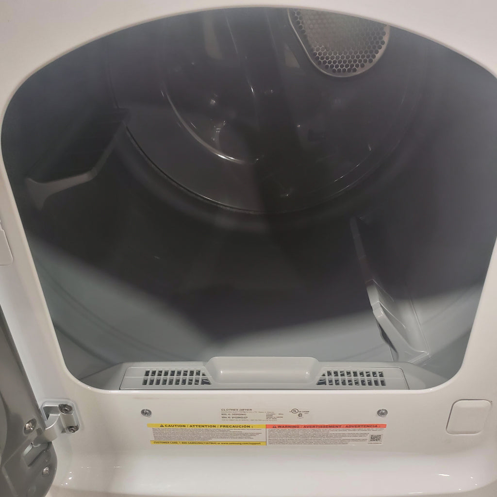 Samsung White Top Load 5.0 Cu. Ft. Washer with Active Water Jet WA50R5200AW - Certified Refurbished and Samsung White Electric 7.4 Cu. Ft. Dryer with Sensor Dry 16085 - DVE50R5200W - Certified Refurbished