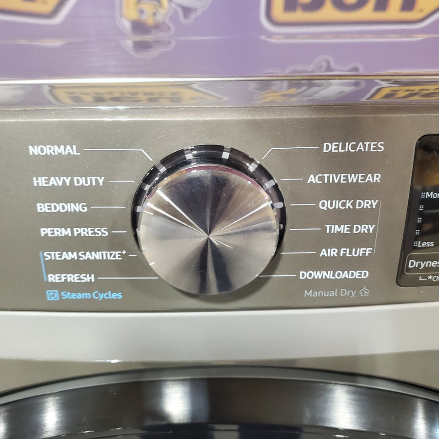 Samsung 7.5 cu. ft. Front Load Propane Converted Gas Dryer with Steam in Platinum DVG45B6300P - Scratch & Dent (Moderate)