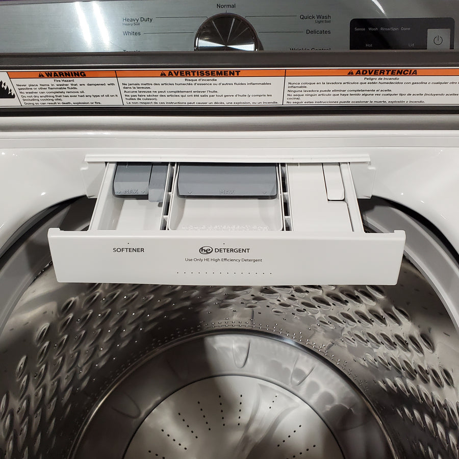 Maytag Top Load 4.8 cu ft Washer with Deep Fill and Slow-Close Glass Lid MVW6200KW - Scratch & Dent (Minor) and Maytag 7.0 cu ft Electric Dryer with Moisture Sensing and Quick Dry Cycle 16158 - MED6200KW - Scratch & Dent (Minor)