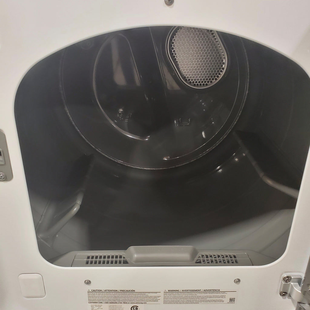 Pictures of 5.2 cu. ft. Samsung Large Capacity Smart Top Load Washer with Super Speed Wash in White (New in Box) and 7.4-cu ft Electric Dryer White - Scratch & Dent - Minor - Neu Appliance Outlet - Discount Appliance Outlet in Austin, Tx