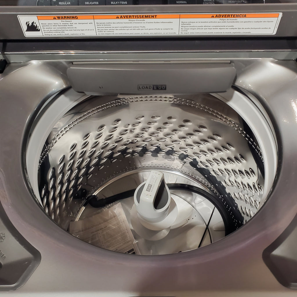 Whirlpool Chrome Shadow Top Load 5.2 Cu. Ft. Washer with Removable Agitator WTW8127LC - Scratch & Dent (Minor) and Whirlpool Chrome Shadow Electric 7.4 Cu. Ft. Dryer with Moisture Sensor 16063 - WED8127LC - Scratch and Dent (Minor)