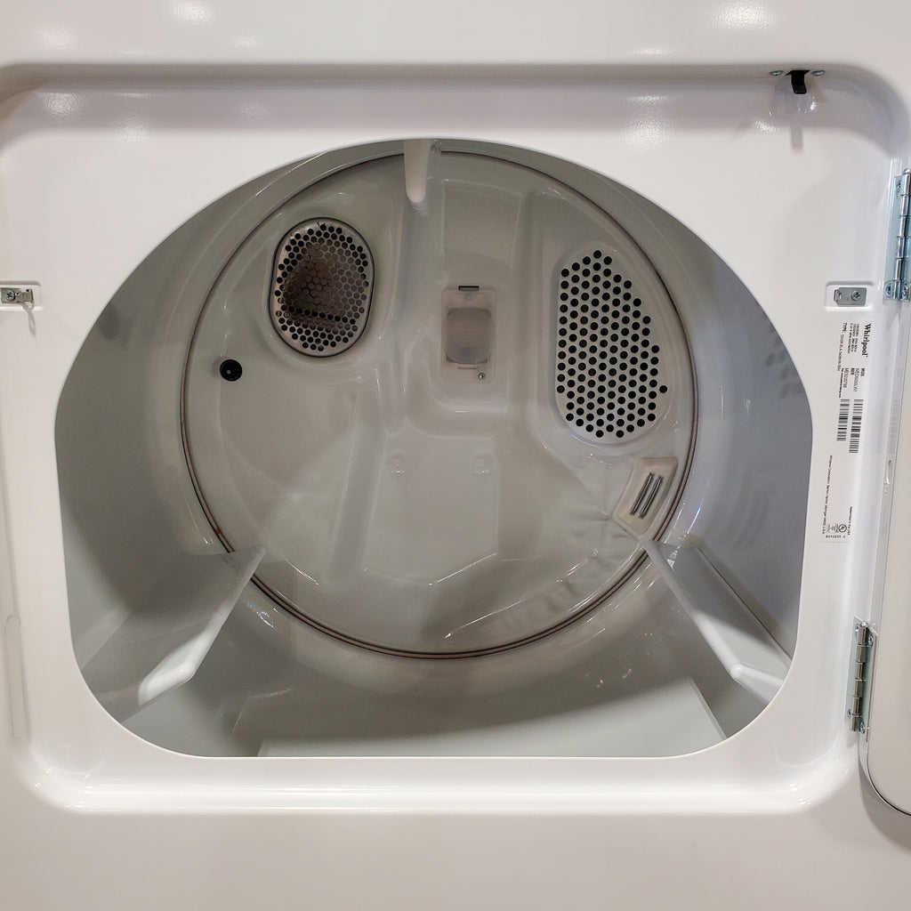 Pictures of Whirlpool 5.2–5.3 Cu. Ft. Top Load Washer in White with Removable Agitator WTW6157PW - Open Box and Whirlpool Top Load Electric Moisture Sensing 7.0 Cu. Ft. Dryer with Steam 16073 - WED5050LW - Open Box - Neu Appliance Outlet - Discount Appliance Outlet in Austin, Tx
