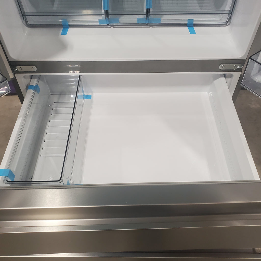 Pictures of Hisense Stainless Steel PureFlat 25.6-cu ft 4-Door Smart French Door ENERGY STAR Refrigerator with Ice Maker, Water and Ice Dispenser HRM260N6TSE - Scratch & Dent (Minor) - Neu Appliance Outlet - Discount Appliance Outlet in Austin, Tx