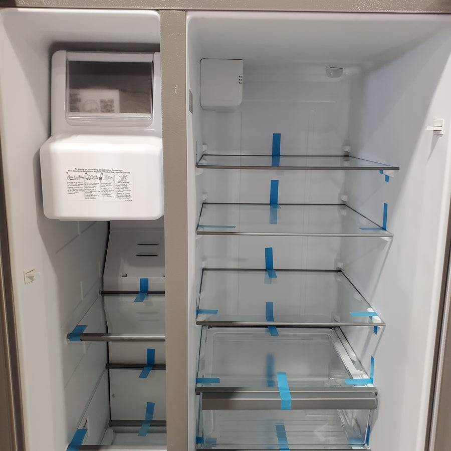 Whirlpool 33 Inch Wide Side by Side 21 Cu. Ft. Refrigerator with Can Caddy and Frameless Glass Shelves in Fingerprint Resistant Stainless Steel 31134SD212 - WRS321SDHZ - Scratch & Dent (Moderate)
