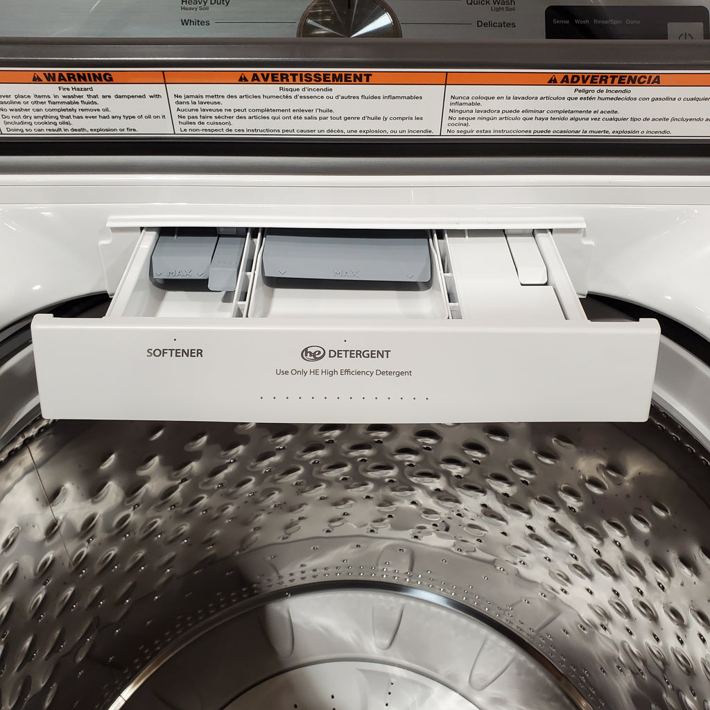 Pictures of Maytag Top Load 4.8 cu ft Washer with Deep Fill and Slow-Close Glass Lid MVW6200KW - Scratch & Dent (Minor) and Maytag 7.0 cu. ft Top Load Gas Dryer with Moisture Sensing 16167 - MGD6200KW - Scratch and Dent (Minor) - Neu Appliance Outlet - Discount Appliance Outlet in Austin, Tx