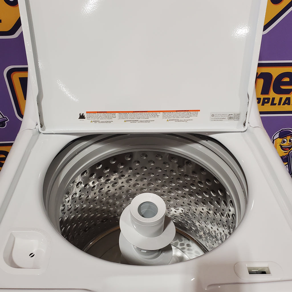 Pictures of GE® 4.3 cu. ft. Capacity Washer with Stainless Steel Basket, Cold Plus and Water Level Control 3SD000188 - GTW385ASWWS - Open Box - Neu Appliance Outlet - Discount Appliance Outlet in Austin, Tx