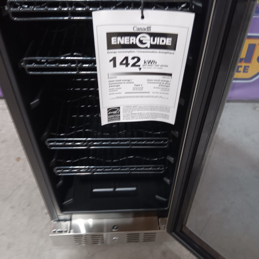 NewAir 15 in. FlipShelf 33 Wine Bottles & 80 Cans Built-in Beverage and Wine Cooler in Stainless Steel with Reversible Shelves SA628 - NWB060SS00 - Open Box