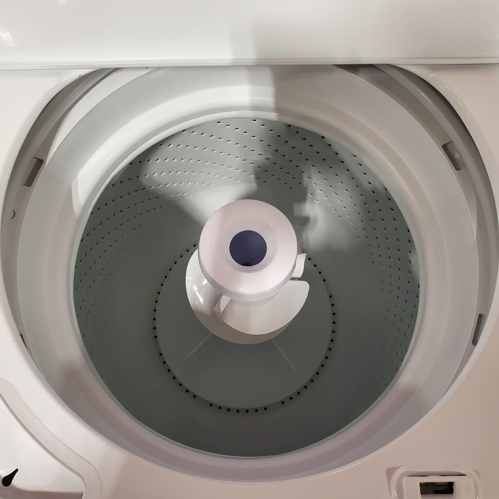 Pictures of Whirlpool 3.5 cu. ft. High Efficiency Top Load Washing Machine with Deep Water Wash WTW4816FW - Open Box and Whirlpool 7.0 cu. ft. Top Load Gas Dryer with AutoDry™ Drying System with Wrinkle Shield™ Option 16033 - WGD4950HW- Scratch & Dent (Minor) - Neu Appliance Outlet - Discount Appliance Outlet in Austin, Tx