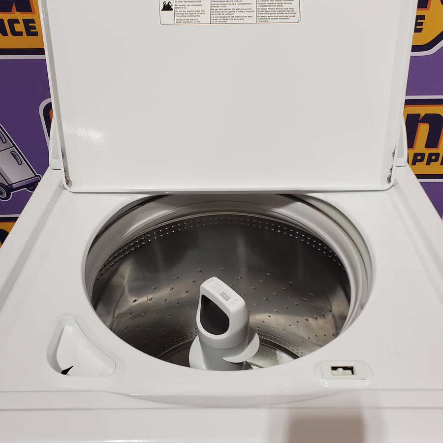 Whirlpool 3.8–3.9 Cu. Ft. Top Load Washer with 2 in 1 Removable Agitator and Soil Level Selection WTW4957PW - Scratch & Dent (Minor) and Whirlpool White Electric 7.0 Cu. Ft. Dryer with Auto Dry 16186 - WED4950HW - Scratch & Dent (Minor)