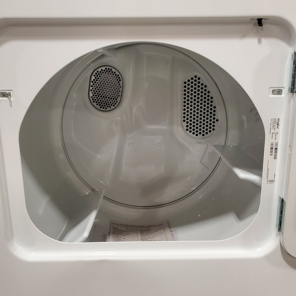 Whirlpool 3.8–3.9 Cu. Ft.  Top Load Washer with 2 in 1 Removable Agitator and Soil Level Selection WTW4957PW - Open Box and Whirlpool 7-cu ft Vented Electric Dryer 16050 - WGD4815EW - Scratch & Dent (Minor)