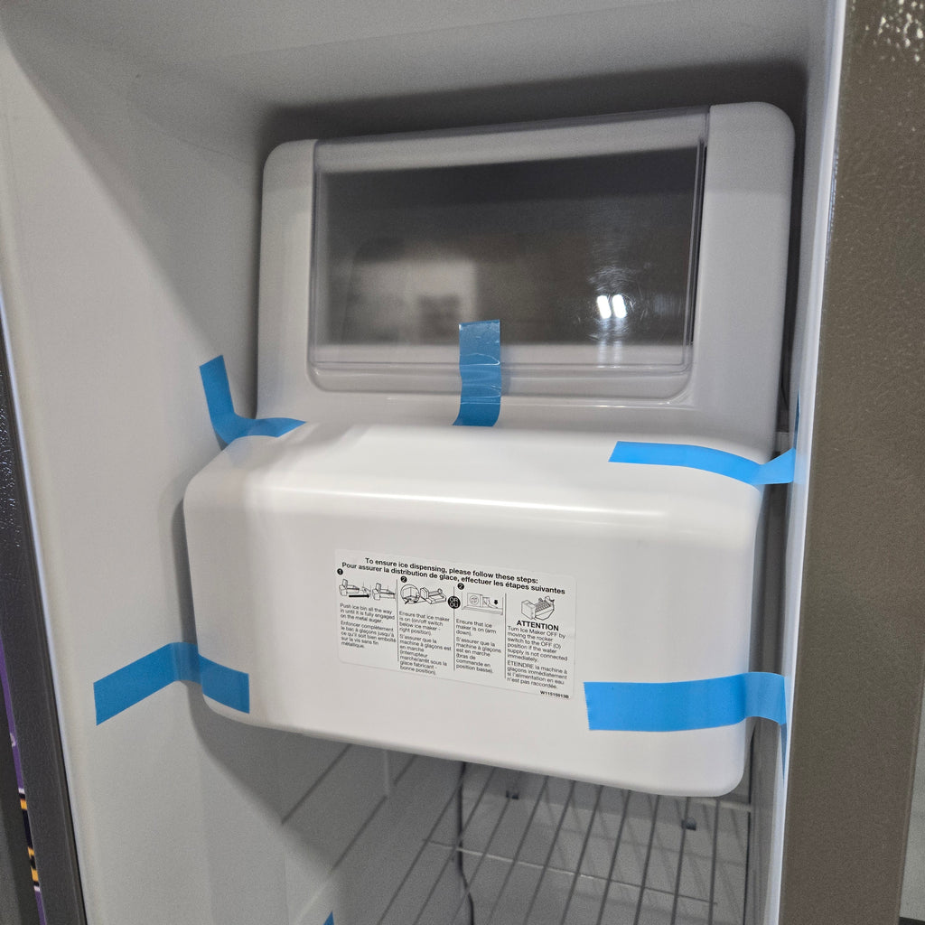 Pictures of Whirlpool 36' Wide Fingerprint Resistant Stainless Steel 24 cu ft Capacity Side By Side Refrigerator with Ice and Water Dispenser - Scratch and Dent (Minor) - Neu Appliance Outlet - Discount Appliance Outlet in Austin, Tx