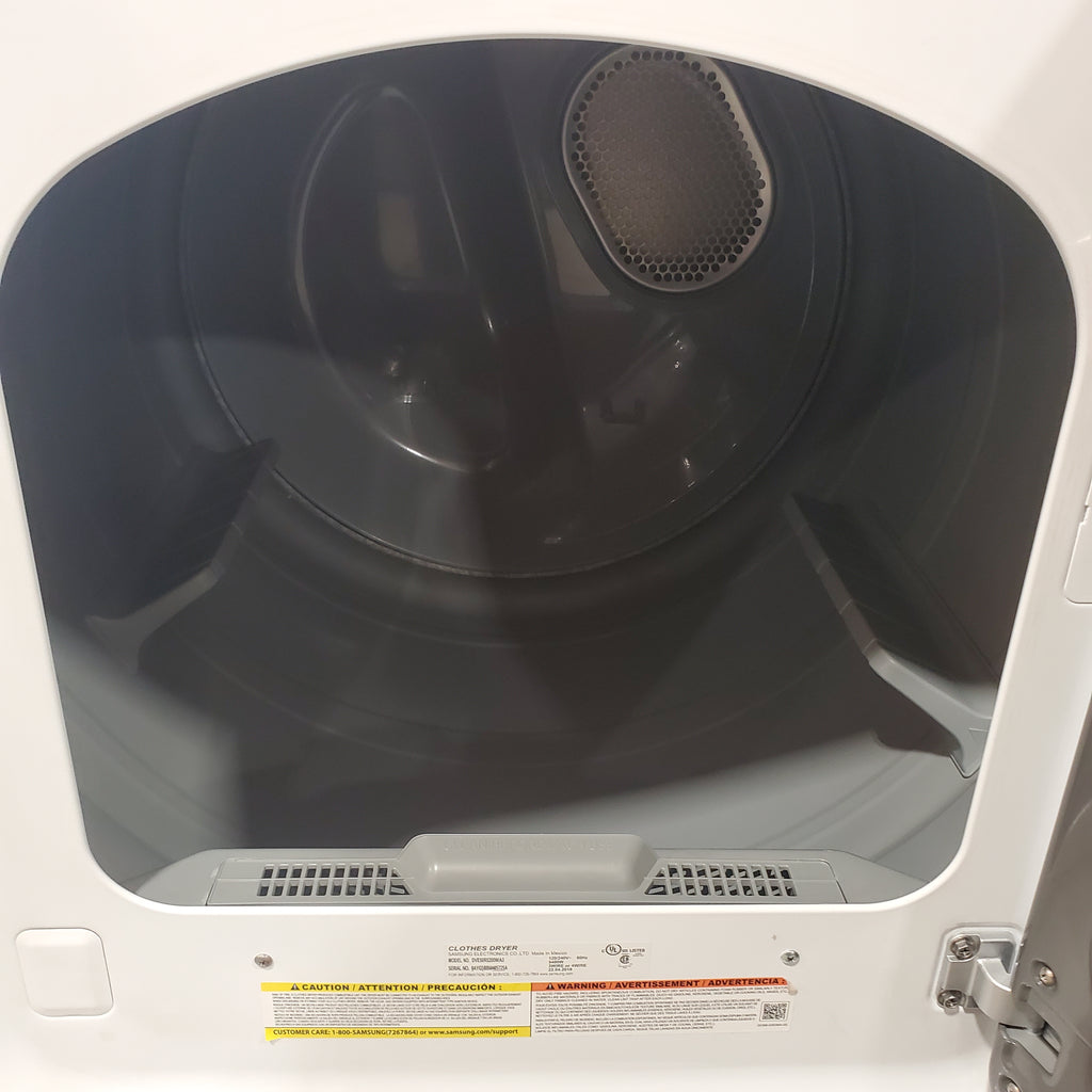 Samsung White Top Load 5.0 Cu. Ft. Washer with Active Water Jet WA50R5200AW - Certified Refurbished and Samsung White Electric 7.4 Cu. Ft. Dryer with Sensor Dry 16036 - DVE50R5200W - Certified Refurbished