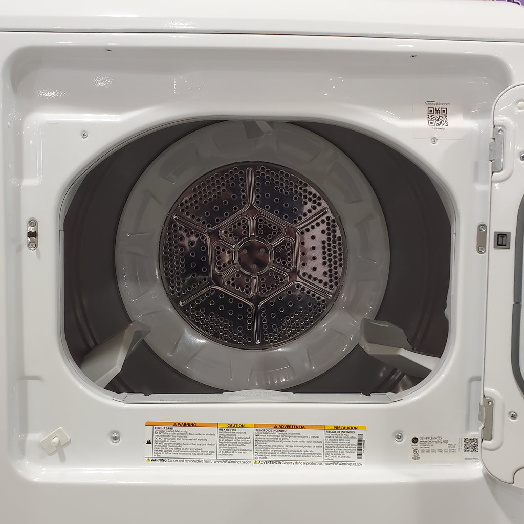 GE 4.5 cu. ft. Top Load Washer with Water Level Control GTW585BSVWS - New in Box and GE Electric 7.4 Cu. Ft. Front Load Dryer with Sensor Dry in White GTD58EBSVWS - Open Box