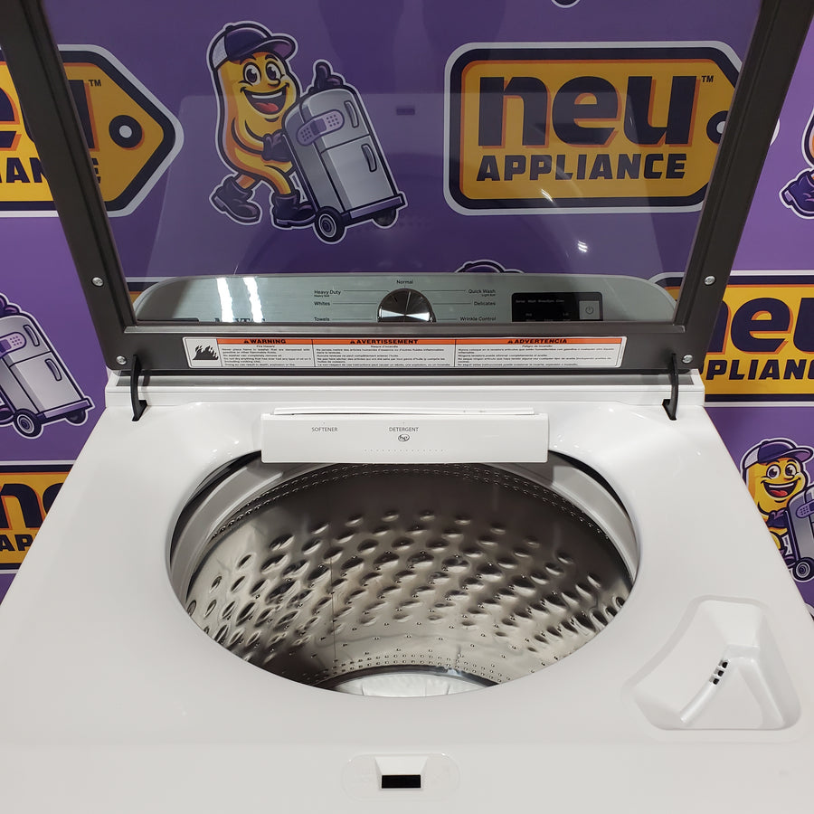 Maytag Top Load 4.8 cu ft Washer with Deep Fill and Slow-Close Glass Lid MVW6200KW - Scratch & Dent (Minor) and Maytag 7.0 cu. ft Top Load Gas Dryer with Moisture Sensing 16223 - MGD6200KW - Scratch and Dent (Moderate)